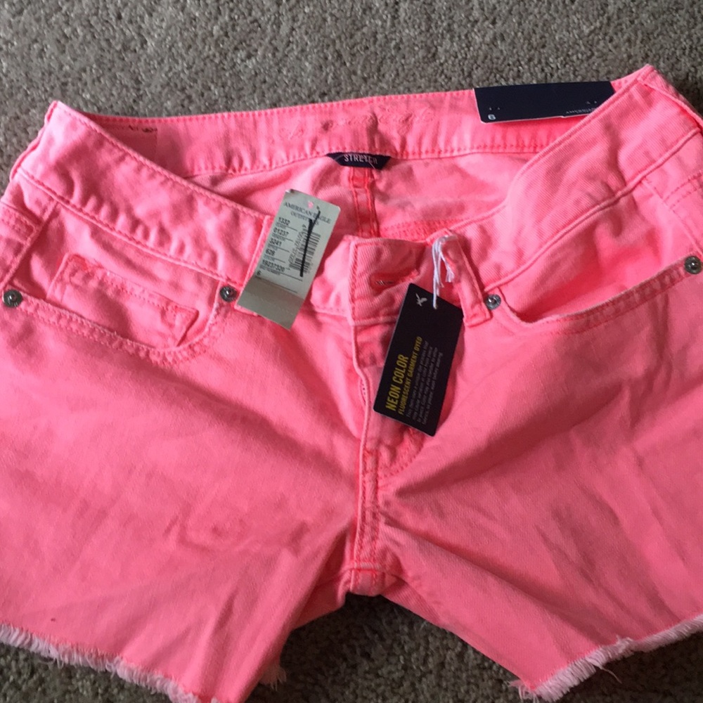 NWT AE Neon Pink Midi Shorts size 6
